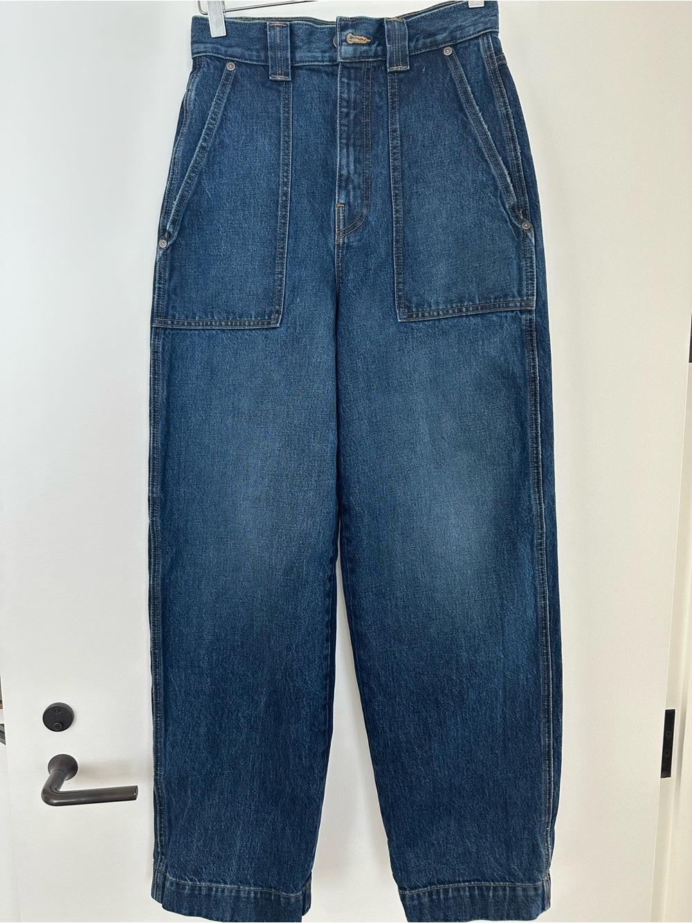 KHAITE Women's Relaxed Wide-Leg Dark Blue Denim Jeans